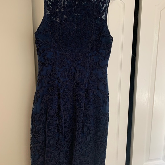 Navy Sue Wong designer sheath dress - Picture 2 of 3
